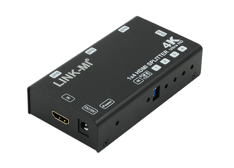 LINK-MI LM-SP02 1x4 HDMI Splitter Supports 3D, 4Kx2K @60Hz(YUV 4:2:0), HDCP, EDID