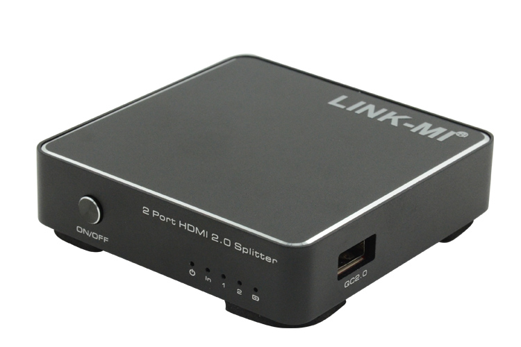 LINK-MI LM-2.0H102 HDMI 2.0 1X2 Splitter with QC 2.0