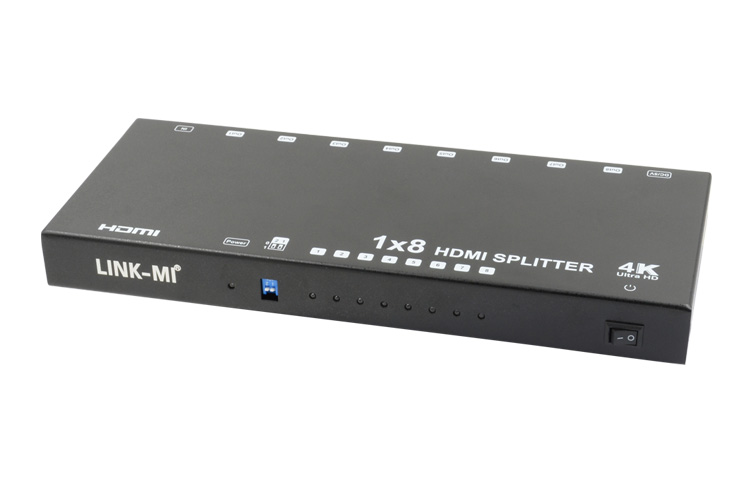 LINK-MI LM-SP03 1x8 HDMI Splitter Supports 3D, 4Kx2K@60Hz(YUV 4:2:0), HDCP, EDID