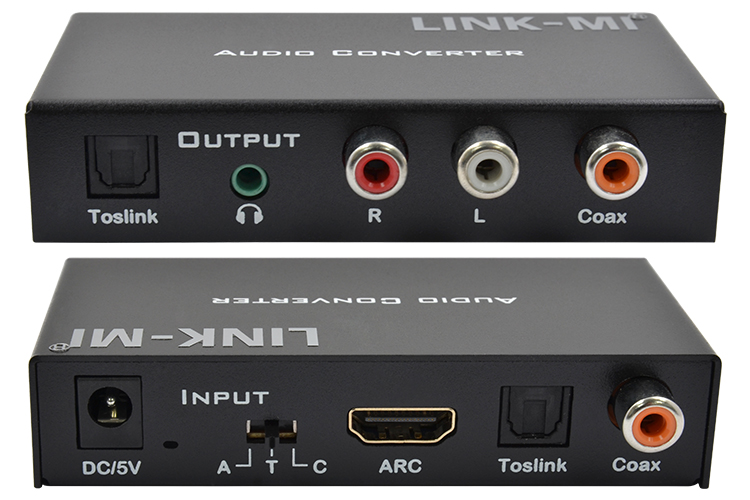 LINK-MI LM-AC01B Digital & Analog Audio Converter Support HDMI ARC/Toslink/Coax/3.5mm Audio
