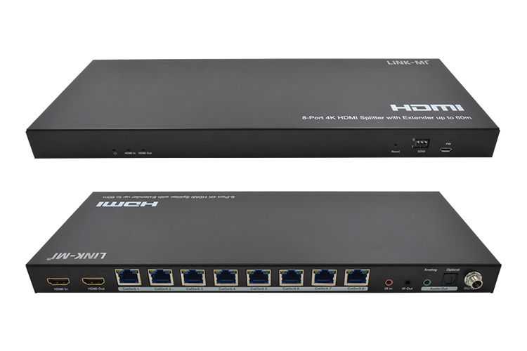 LINK-MI LM-SPE108C HDMI2.0 1x8 Splitter Extender Support 4K 60M POC