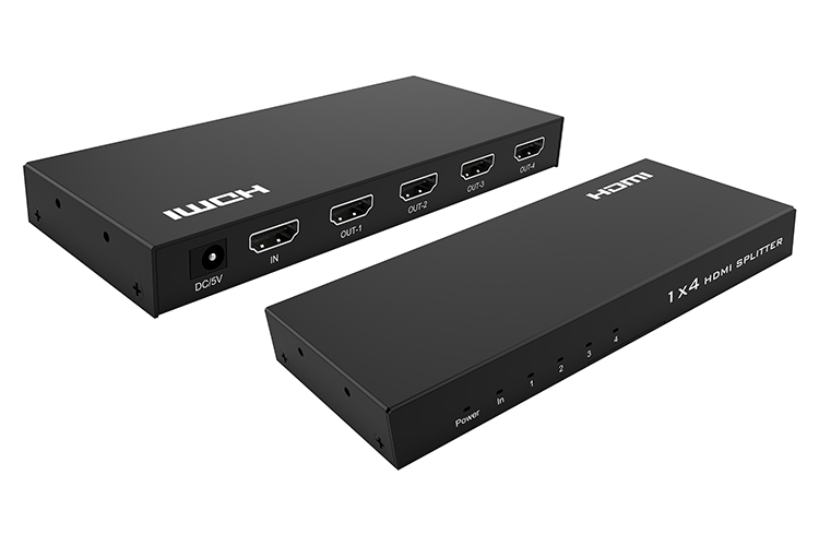 LINK-MI LM-S24 1x4 HDMI Splitter Supports 3D, 4K@30HZ 4:4:4, HDCP
