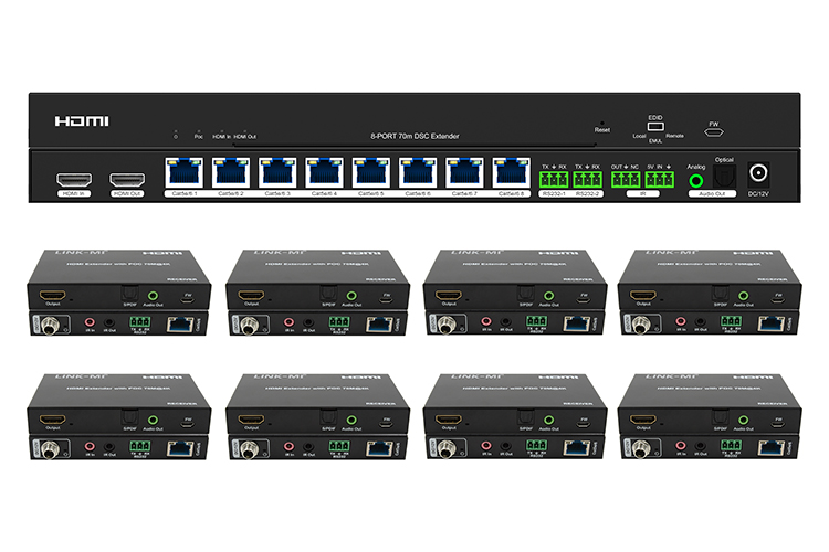 LINK-MI LM-SP32 1x8 HDMI Splitter Extender Support 70m 4K@60HZ 4:4:4